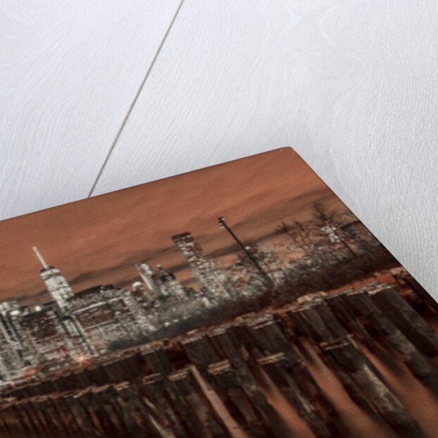 Manhattan skyline with groynes by Assaf Frank